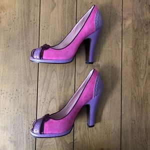 Marc Jacobs Pink Suede + Purple Leather Heels (size 36.5)